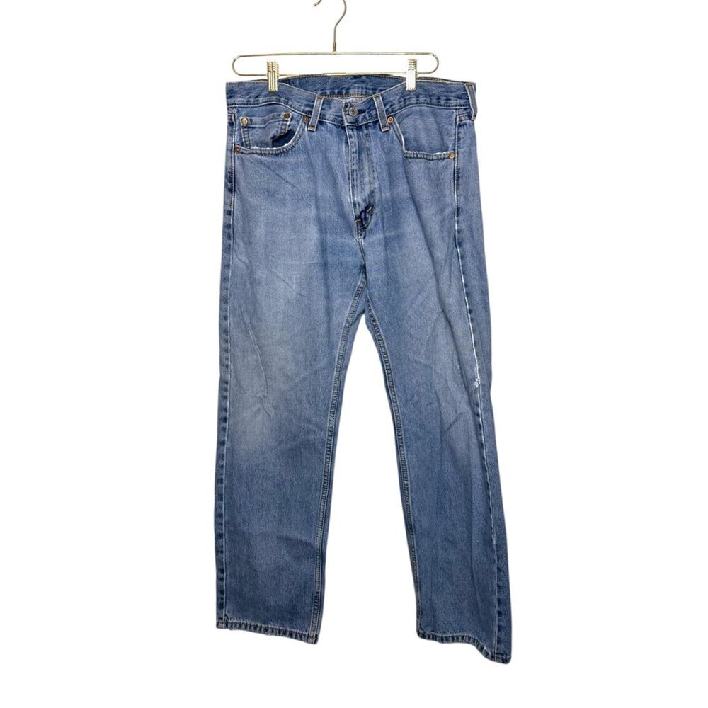 Levi's 505 Mens W36 L30 Straight Fit‎ Blue Denim Jeans Light Wash